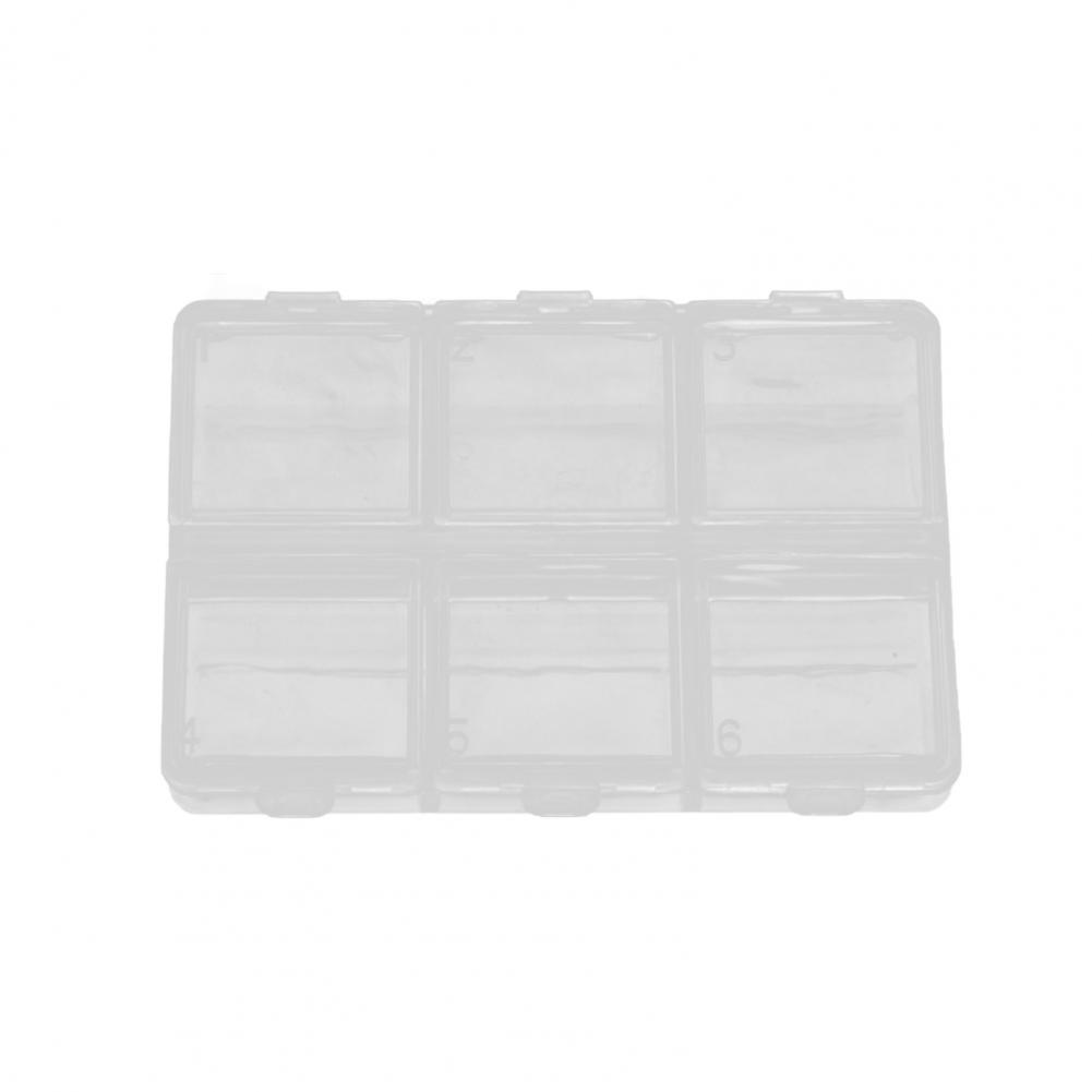 Jewelry Organizer Box Transparent Storage Box 6 Grids Storage Beads Bracelet Jewelry Boxes Nail Art Tip Storage Case