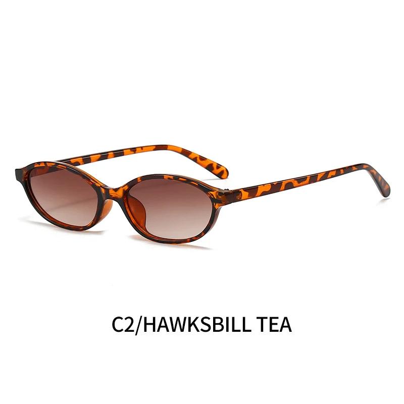 Retro Oval Frame Sunglasses Fashion Personalized Trendy Small Frame Sunglasses Punk Cat Eyes Sunshade Sun Protection Glasses