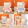 Hello Kitty Plush Toy With Checkered Dress And Bow Decor For Collectors And Kids