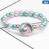 12 Styles Rainbow Unicorn Glass Beads Bracelets & Bangles For Kids Girls Party Accessories Gifts