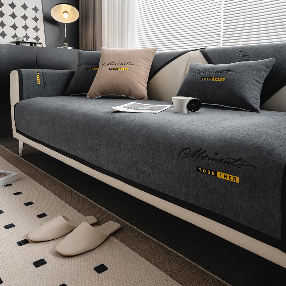 Luxury Sofa Cushion for Living Room Chenille Non-slip Sofas Towel Couch Cover Corner Sofa Towes Seat Pad Home Protection Covers