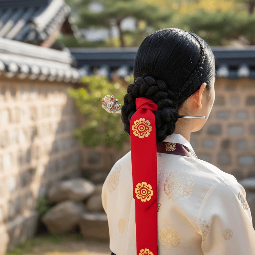 Цветочная корейская повязка на голову Лента Сценический костюм для танцев Классический корейский Ханбок Повязка на голову Девочка