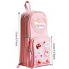 6 Pockets Cartoon Pen Box Large Capacity Organizer Storage Bag 3 Layers Pencil Case  Students