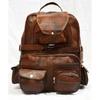 Men's Goat Leather Backpack Travel Rucksack Vintage Brown Real Bag