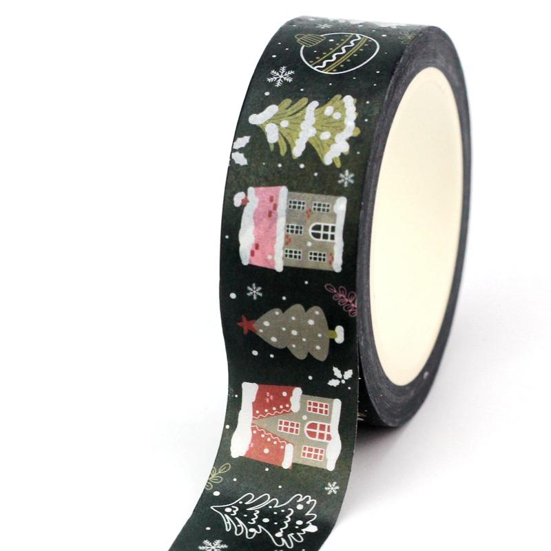 2023 NEW 1PC 10M Deco Winter and Christmas Gingerbread House Candle Dachshund Washi Tape for Journaling Masking Tape Stationery