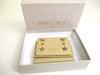Authentic Jimmy Choo Metal Stars Beige Leather Trifold Wallet Compact Wallet NEMO #a639  Refurbished
