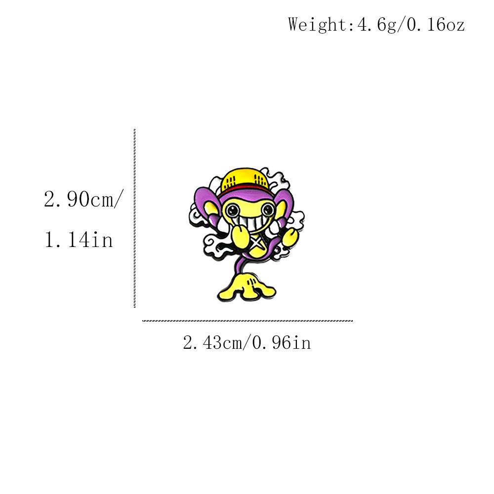 Металлическая брошь-значок в стиле японского аниме Pokemon & One Piece - Дизайн Луффи и Генгара