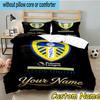 Custom Name Leeds United Bedding Set 3PCS Duvet Cover Closure Includes 1 Duvet Cover & 2 Pillowcases for All Seasons Bedroom Decor