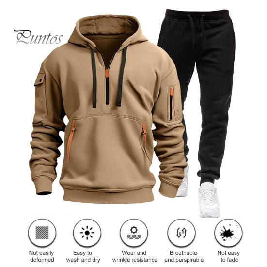 Комплект из 2 предметов: мужская толстовка, брюки, комплект с капюшоном, завязками на шнурке, длинные спортивные топы с эластичной талией, длинные брюки, однотонный мешковатый спортивный костюм