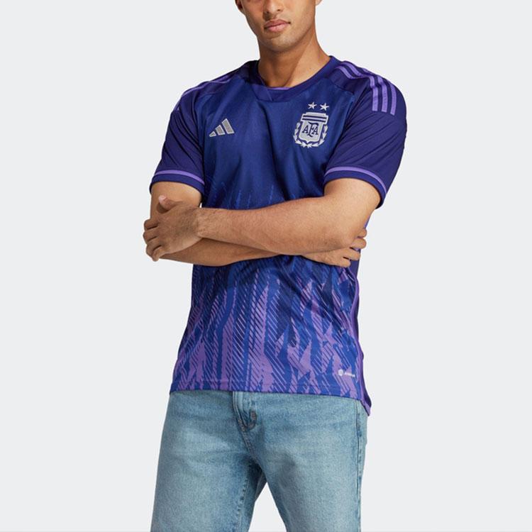 Adidas Аргентина 2022-23 Месси выездная майка Legacy Indigo/Purple Rush Мужская уличная одежда HF2159