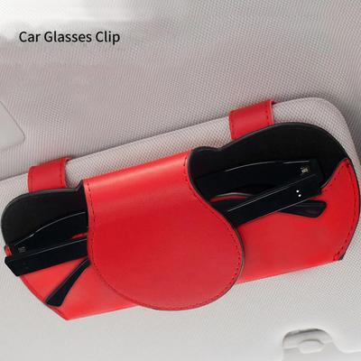 Чехол для автомобильных очков из искусственной кожи, авто солнцезащитный козырек, держатель для очков, зажим для очков, держатель для карт, органайзер для билетов, универсальные автомобильные аксессуары
