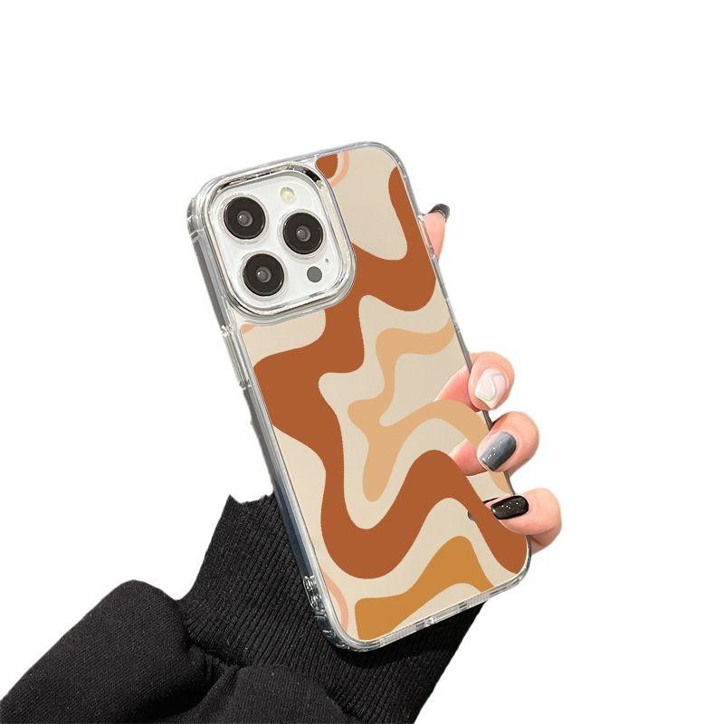 Желтая линия зеркало чехол для мобильного телефона iPhone17promax 14/15 гальванические кнопки 16 Apple 13 всесторонний x