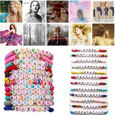 Браслеты Carede Friendship, набор браслетов в стиле TS, браслеты Lover Swiftie для женщин и девочек, браслеты Speaknow Red Evermore ERAS, упаковка из 12 шт.