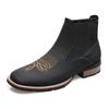 Fashion Men's Classic Retro Chelsea Short Boots Mens Fashion Embroidery Ankle Boot High-top Casual Shoes for Men