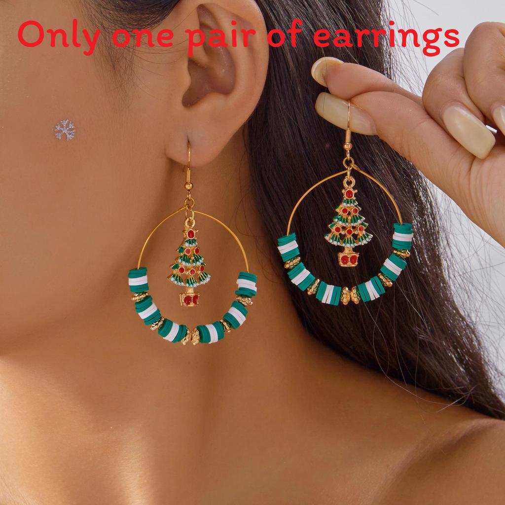 Christmas Earrings With Bell Pendant Alloy Holiday For Women And Men