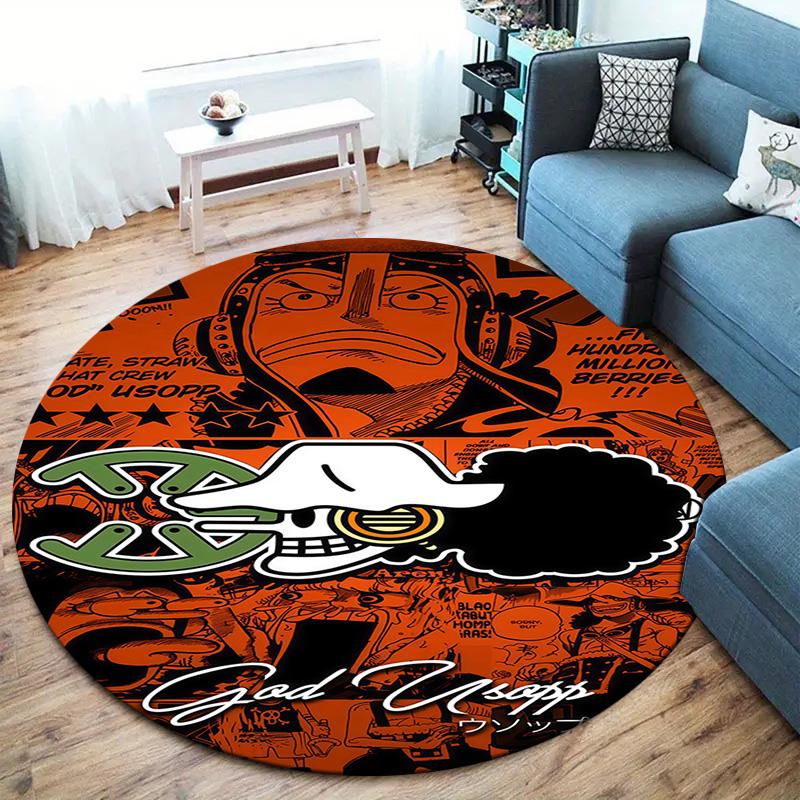 Ковер круглый коврик для пола из аниме One Piece для гостиной, спальни, дивана, игровой комнаты, нескользящий коврик