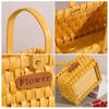 Brown Handheld Woven Flower Basket with Handle Decorative Baskets Gift Storage Basket