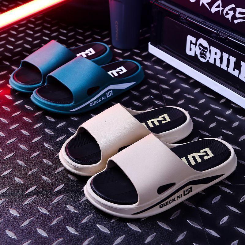 Крутые тапочки толстая подошва уличная мужская домашняя нескользящая и не вызывающая запаха ног домашняя комнатная летняя