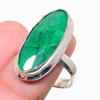 Изумруд(Смоделированный) Кольцо из серебра 925 пробы с драгоценными камнями, размер 9,5 I7B46