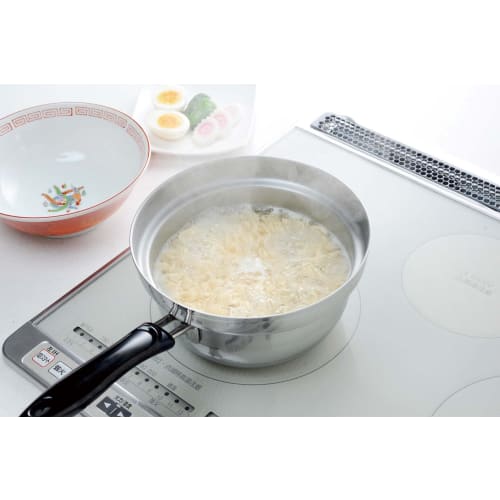 Ernest [Made in Japan] 18cm Induction Compatible Stainless Steel Yukihira Saucepan (Overflow Resistant), A-76501, a favorite brand of major restaurant