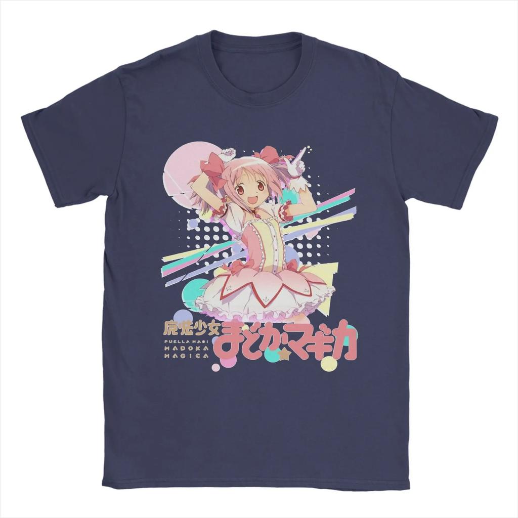Puella Magi Madoka Magica Яркая Поп Кавайная Аниме Хлопковая Футболка Свободного Кроя для Волшебницы Удобные Модные Футболки