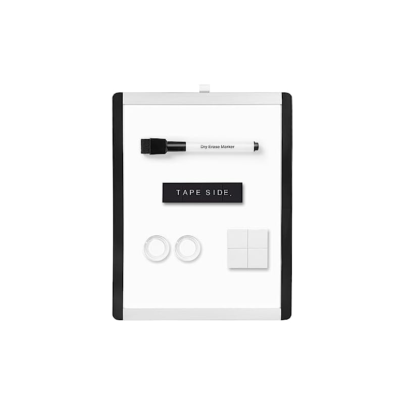 Магнитная доска для записей Amazon Basics с пластиковой/алюминиевой рамой, 21,6 см x 27,9 см, Белая