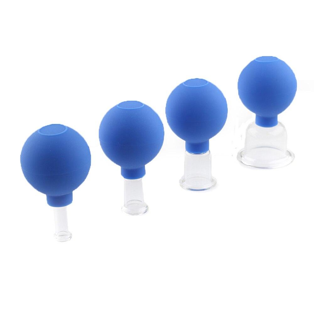 4 шт., набор вакуумных банок для массажа здоровья, резиновая головка, антицеллюлитный массаж, китайская терапия, набор банок для лица, банки