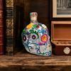 Yousheng Skull Shape Glass Whiskey Decanter, 350ml Liquor Bottle with Stopper, 3D Gothic Home Bar Decor, Unique Gift for Men