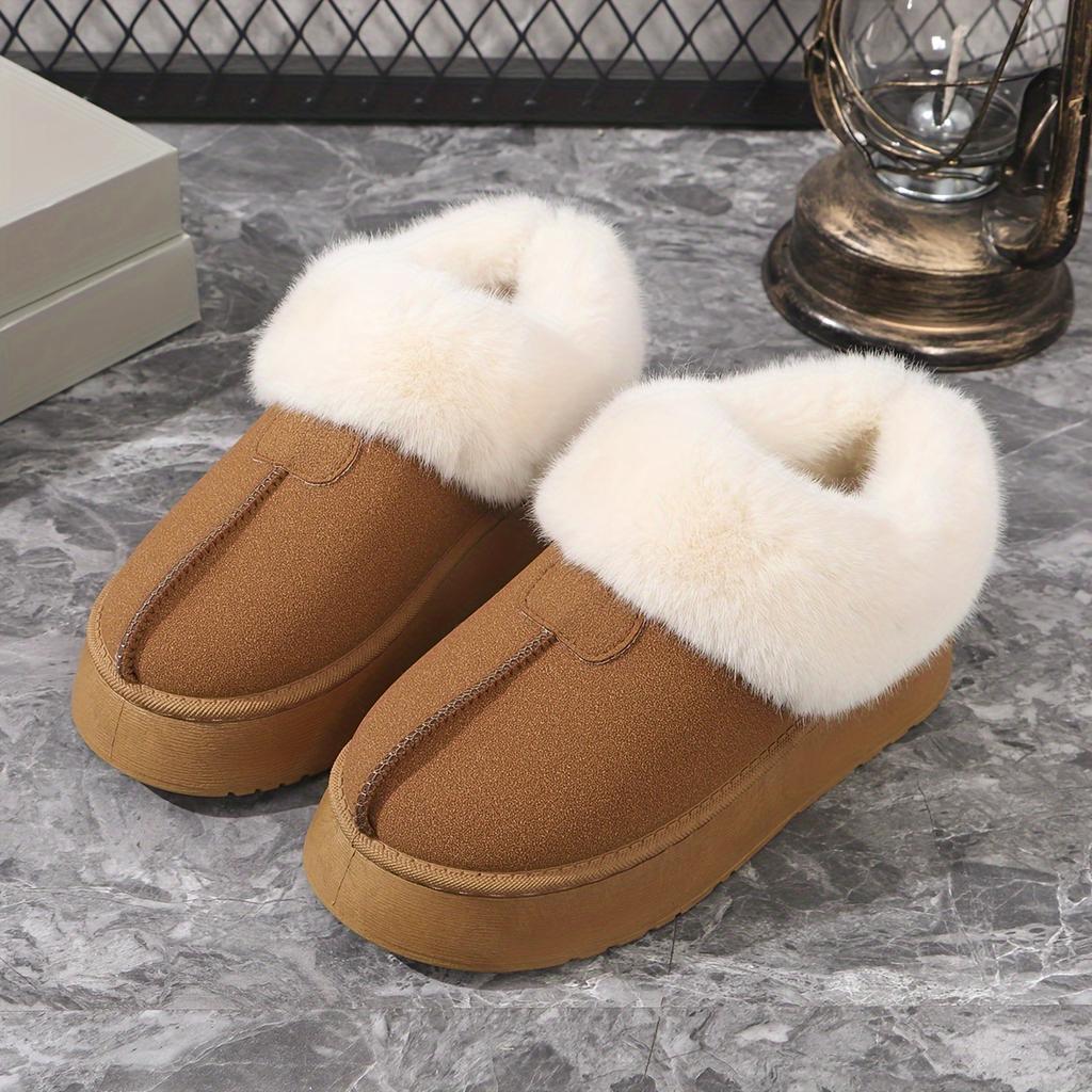 Женские пушистые плюшевые ботильоны с подкладкой, пушистые зимние сапоги, зимняя теплая нижняя юбка, удобные уличные низкие сапоги