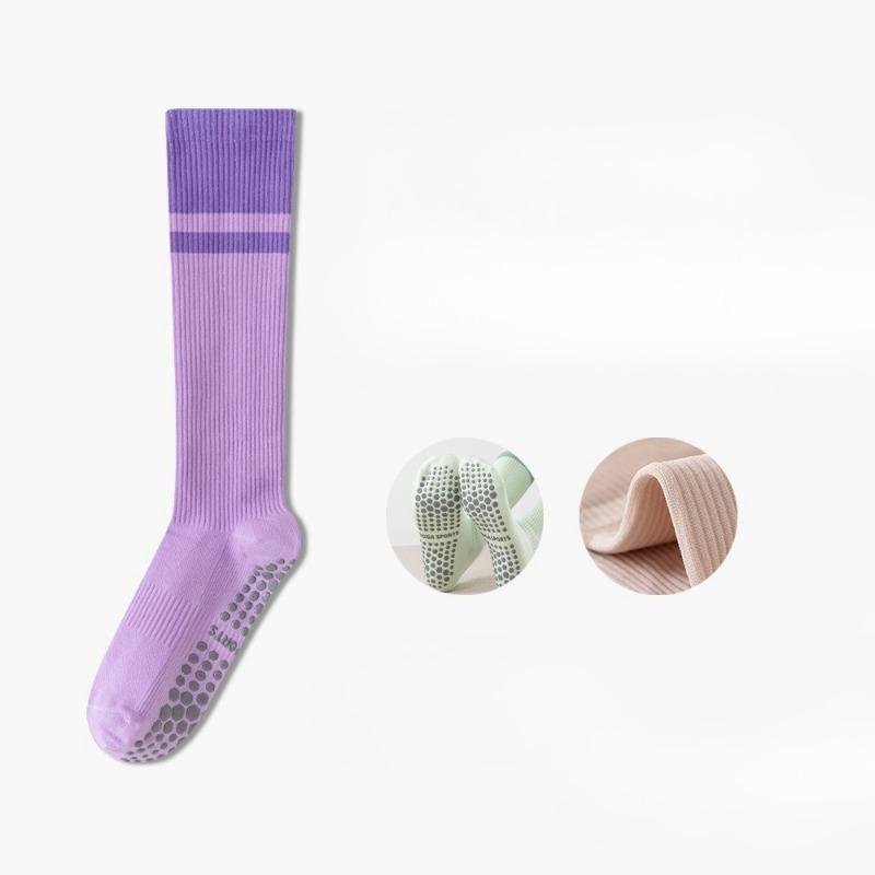 Женские осенние профессиональные нескользящие фитнес-носки для пилатеса, велоспорта, йоги, для похудения ног, компрессионные носки до икр