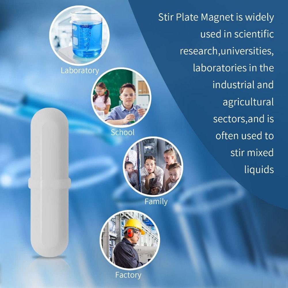 10Pcs 6-15mm Magnetic Stirrer Mixer White Laboratory Stir Rod  Lab Supplies