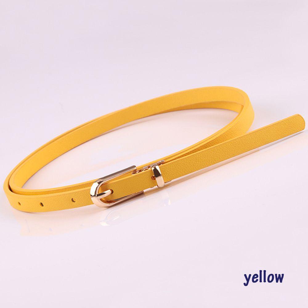 Fashion Candy Color Graceful Faux Leather Belts Dress Strap Thin Skinny Waistband Adjustable Belt
