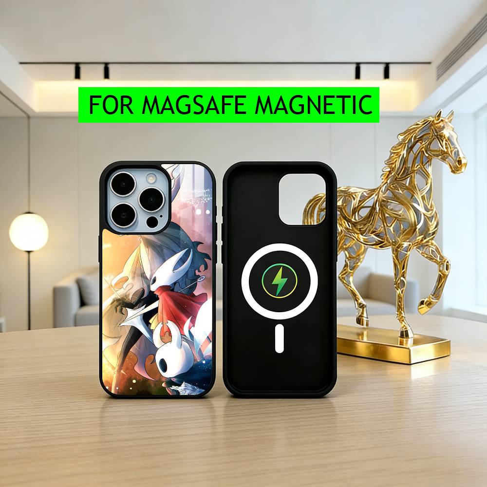 H-Hollow Game K-Knight cute baby Phone Case For iPhone17,16,15,14,13,12,11 Plus,Pro Magnetic with Magsafe Wireless Charging