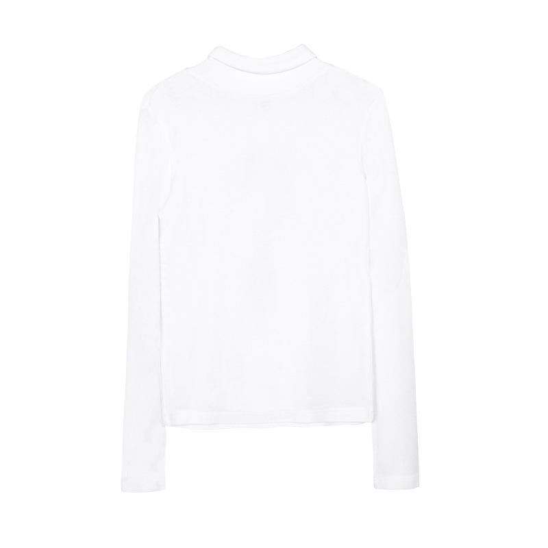 Women's Slim Fit Lightweight Tencel Wool Half-Turtleneck Top for Autumn/Winter 2024