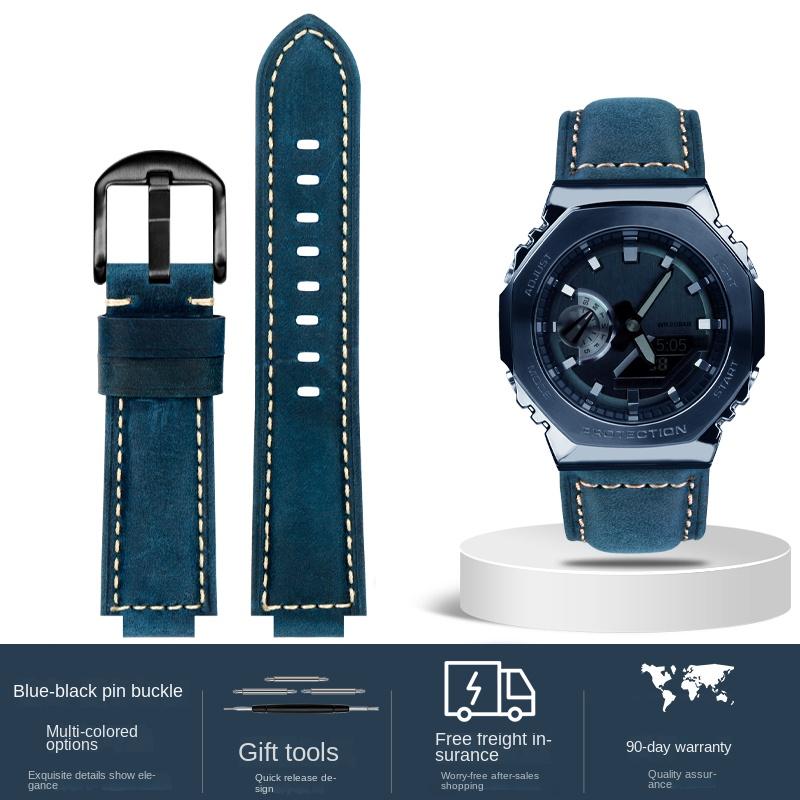 Для Casio AP Farmhouse дуб Ремешок для часов GA-2100 GM-2100 Модифицированный матовый винтажный кожаный ремешок для часов 16 мм мужской Аксессуары для браслета