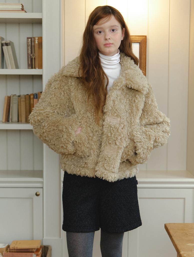 Cluny Teddy Mood Reversible Mustang Jacket - Beige