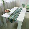 National Cotton Linen Stripes Table Runner Table Flag with Tassel  for Home Table Decoration