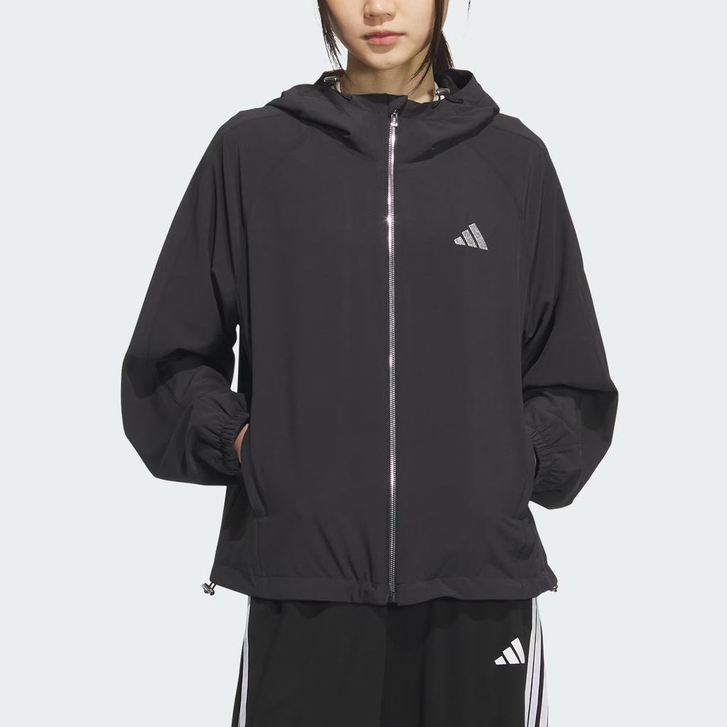 Adidas Must Haves Ss25 All Day Logo Sports Casual Hooded Long Sleeve Jacket Women Jacket KC0028