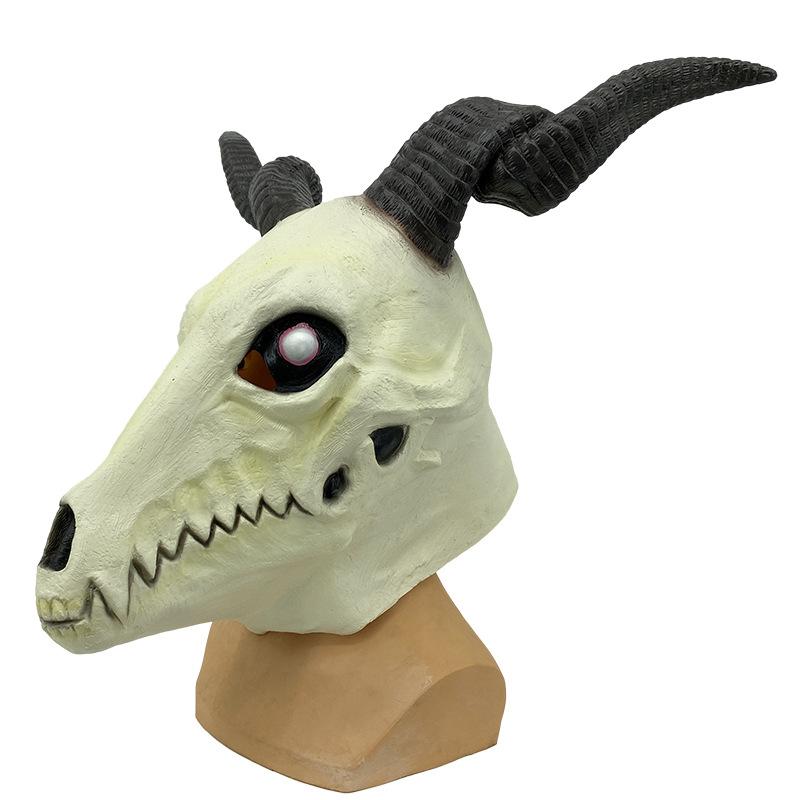 Halloween goat latex mask headgear anime bride of the sorcerer horror skull mask performance prop