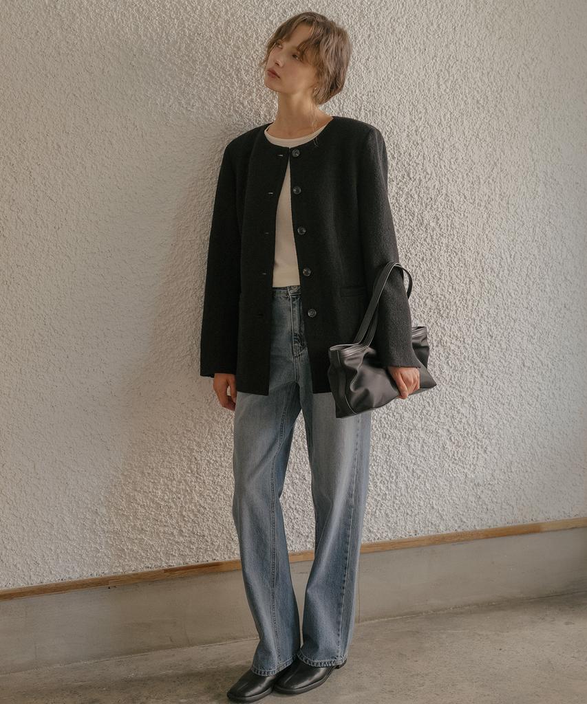 TILL I DIE Wool Blended Tweed Jacket [Tifa06Jk07]_Black
