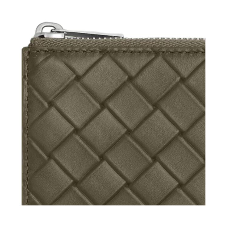 Bottega Veneta Intrecciato Embossed Pattern Design Zipper Wallet Men Wallet Pine 817741V0AQ13227