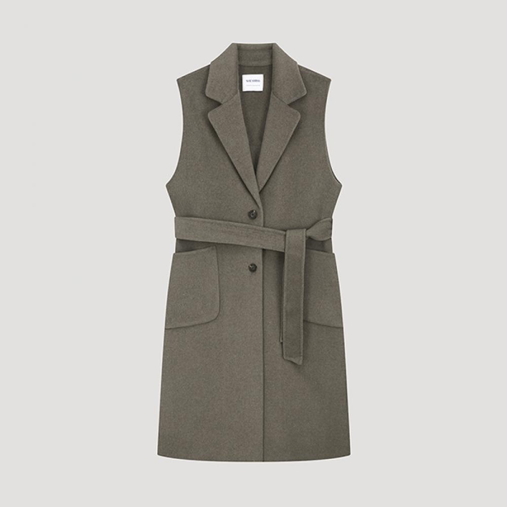 She S miSS Wool caShmere Belted Long veSt Swhvto42040 Mk