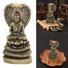 Изящная металлическая скульптура Будды со змеиной символикой Храмовое бронзовое украшение для осознанной жизни и декора