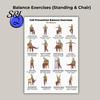 Mobility Exercises Elderly 5Pcs Chair Balance Stretch Yoga Exercise Poster Set for Seniors Low-Impact Home Workout Plan Anti-Fall & Guide Fitness Wall