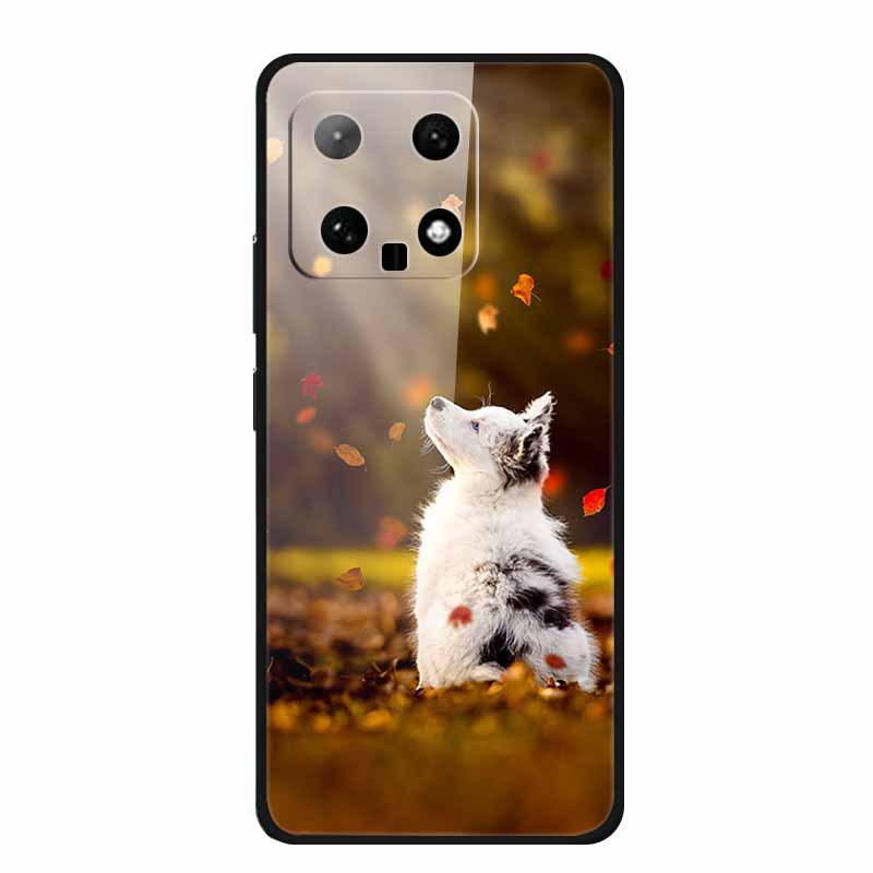 Чехол для телефона Xiaomi 14: Дизайн с разноцветными бабочками, Закаленное стекло, Креативный стиль, Хит продаж