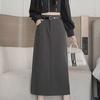 2023 High-Waist Gray A-Line Skirt for Plus Size Women