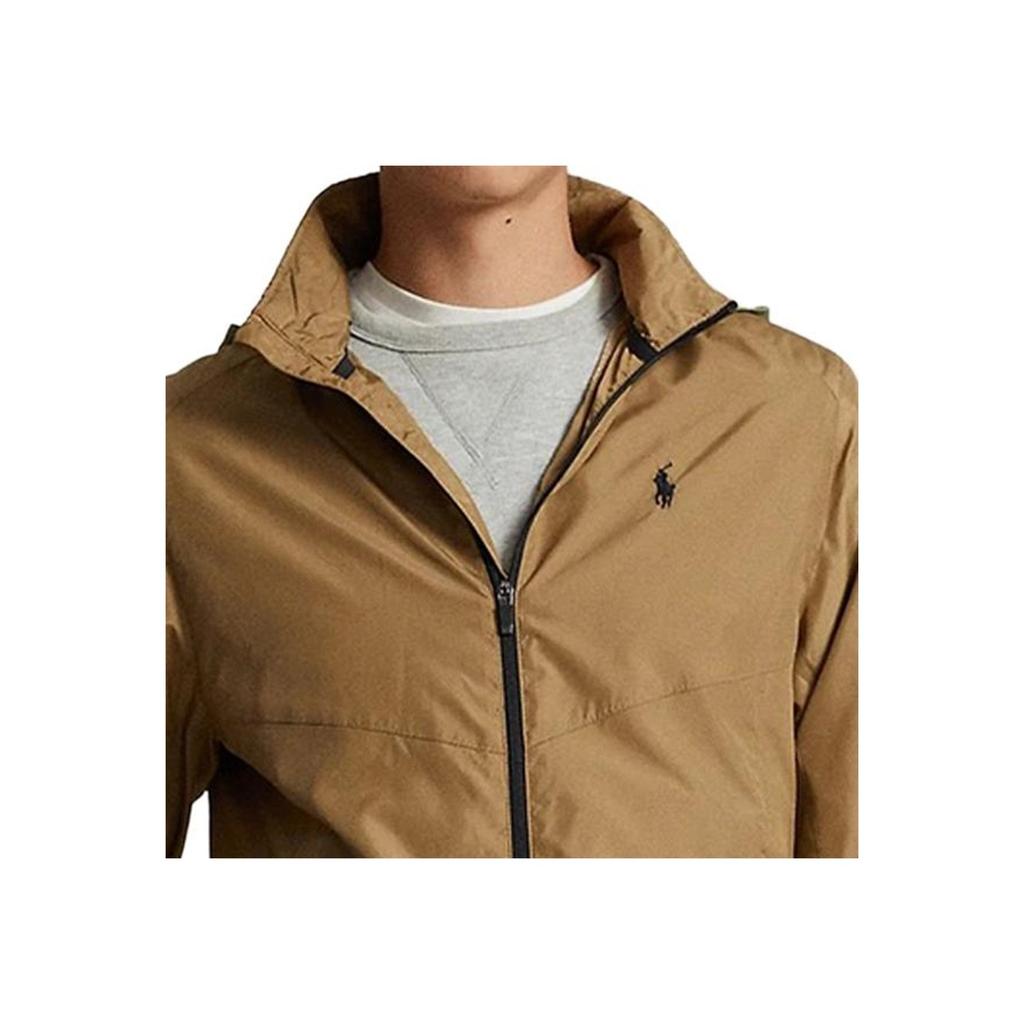Polo Ralph Lauren однотонная куртка с вышитым логотипом, капюшоном, застежкой-молнией, длинными рукавами, мужские куртки цвета хаки 710914503-003