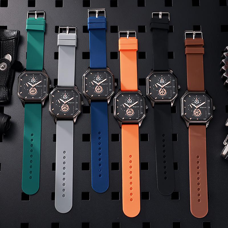New Design Silicone Strap Men's Quartz Watches Fashion Students Wristwatches Best Gifts Clock for Husband,Family,Friend
