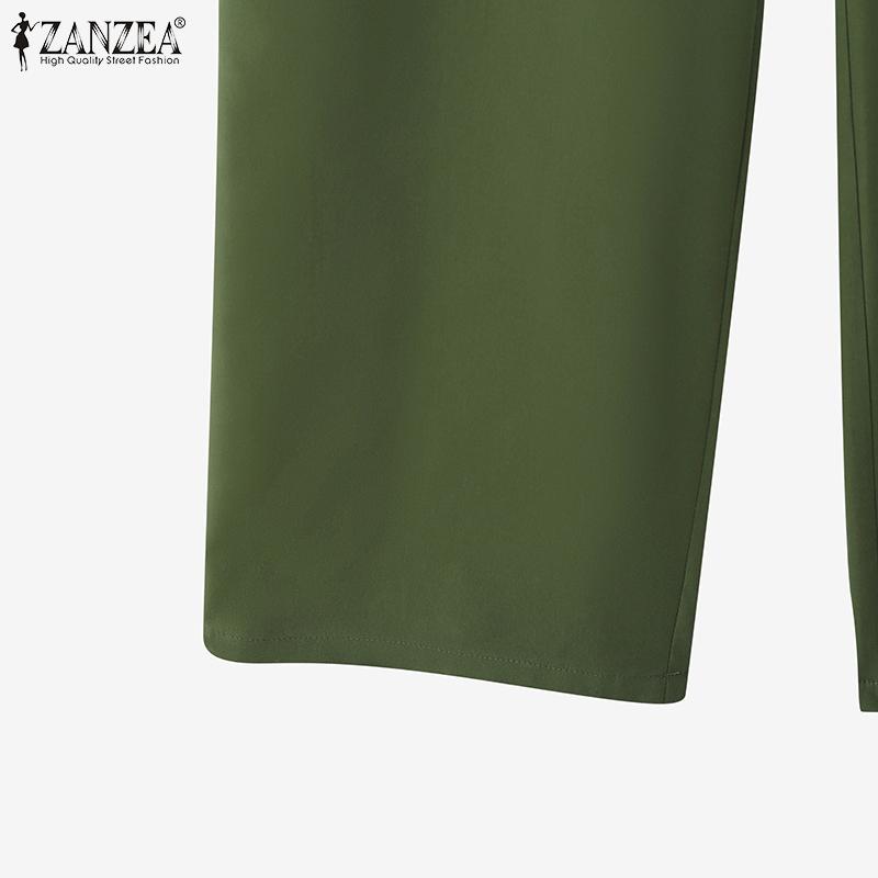 ZANZEA Женские повседневные комбинезоны без рукавов, длинные комбинезоны