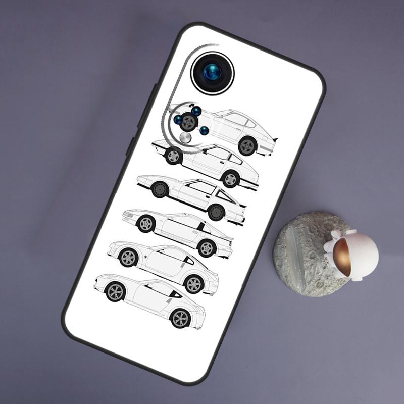 Sports Car JDM Drift 350Z 370Z For Huawei Honor Magic 5 Lite 70 50 X8 X9 a P20 P30 P40 P50 P60 Pro P Smart Nova 9 5T Case